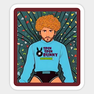 SpinSpinBunny Animated Man Fan Sticker
